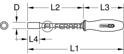 Izolovaný skrutkovač na nástrčný orech, 4,5mm