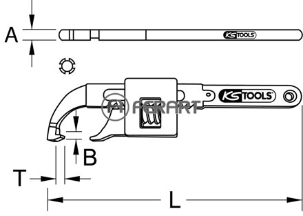 Kĺbový hákový kľúč s nosom, 30-200 mm