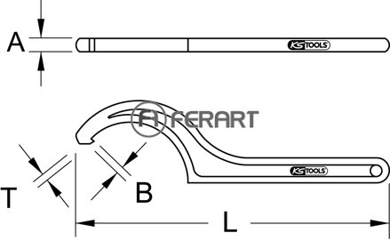 Pevný hákový kľúč s čapom, 155-165 mm