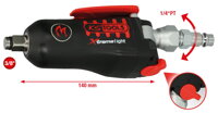 3/8" MONSTER Xtremelight mini pneumatický nárazový uťahovač s prepínacou páčkou, 108 Nm