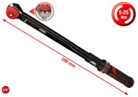 Momentový kľúč s račňou 1/4" ERGOTORQUE®precision, otočné tlačidlo, 1-25 Nm