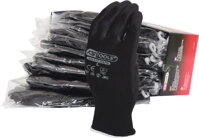 Mikrojemné pletené rukavice - čierne, 9, 12 párov