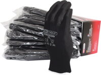 Mikrojemné pletené rukavice - čierne, 10, 12 párov