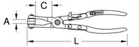 Kliešte na hadicové spoje, zahnuté, 220mm