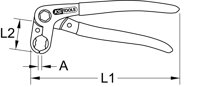 Kliešte na palivové vedenia, zahnuté, 220mm