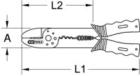 Multifunkčné krimpovacie kliešte pre izolované a neizolované káblové koncovky, 220mm