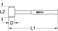 Izolované kladivo s mäkkým čelom, Ø hlavy 25mm