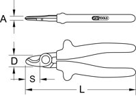 CLASSIC 1000V jednoručné nožnice na káble, 165mm