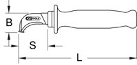 Izolovaný nôž na káble s hákovitou čepeľou, 200mm