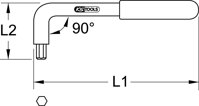 Izolovaný uhlový čapový kľúč, 3mm