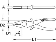 Izolované plastové ploché kliešte, 180mm