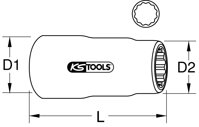 3/8" izolovaný nástrčný orech, 1/4"