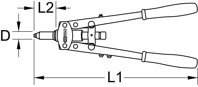 Univerzálne nitovacie kliešte, 510 mm