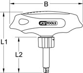 1/4" ERGOTORQUEmax račňa s T-rukoväťou, 45 zubov