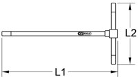 3-cestný kľúč Torx s T-rukoväťou, T15