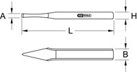 Krížový sekáč, plochý oválny, 5x100mm
