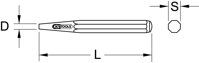 Priebojník, 8-hranový, tvar B, Ø 1mm