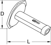 Ochranná rukoväť pre sekáč, sekáč 20x12mm