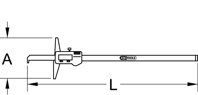 Digitálny posuvný hĺbkomer 0-500mm, 580mm