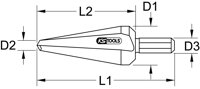 HSS Co vrták do oceľového plechu, Ø 16-30,5mm
