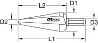 HSS TiN vrták do oceľového plechu, Ø 3-14mm