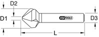 HSS Co kužeľový záhlbník a odhrotovací záhlbník 120°, 8,3mm