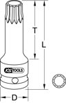 1/2" silový nástrčný bit XZN,dlhý,M14