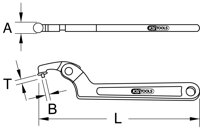 Kĺbový hákový kľúč s čapom, 50-80 mm