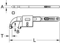 Kĺbový hákový kľúč s čapom, 20-100mm