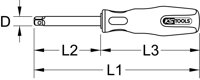1/4" CHROMEplus štvorhranný skrutkovač, 150mm