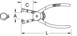 Kliešte na hadicové spoje, 160mm