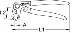 Kliešte na palivové vedenia, zahnuté, 220mm