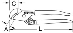 Špeciálne rúrkové kliešte, 4-nás. nastaviteľné, 242mm