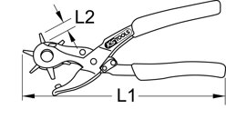 Revolverové dierovacie a krúžkové kliešte, 220mm