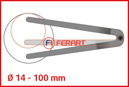 Kľúč s čelným otvorom Ø 14 - 100 mm s priemerom čapu 5,0 mm