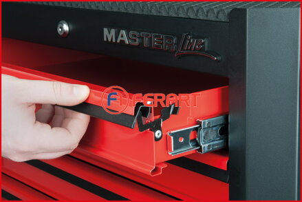 Dielenský vozík MASTERline, s 7 zásuvkami, čierna/červená