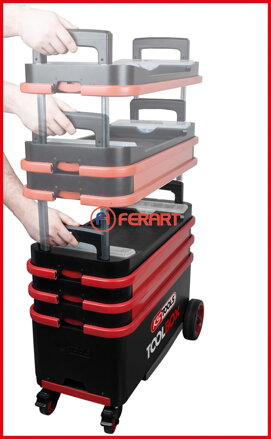TOOLBOX vozík na náradie / montážny vozík, spúšťací a uzamykateľný
