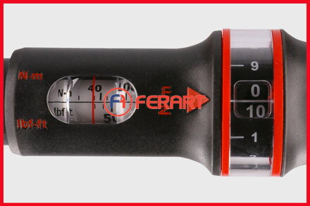 Momentový kľúč s račňou 1/2" ERGOTORQUE®precision, otočné tlačidlo, 40-200 Nm
