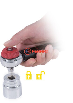 1/2" ERGOTORQUE®precision momentový kľúč 20-200 Nm s rýchlo uzavierateľným otočným gombíkom - prestaviteľnou hlavou račne