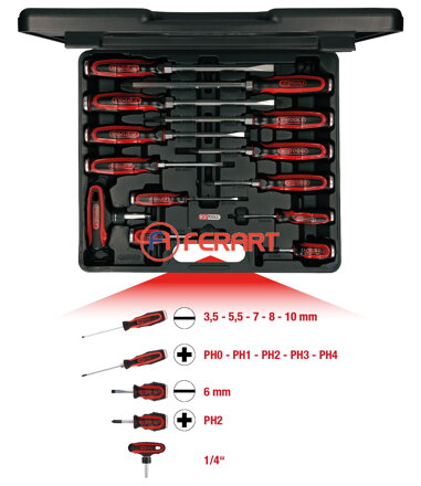 Sada skrutkovačov s úderovou hlavou ERGOTORQUE®max, 13-dielna