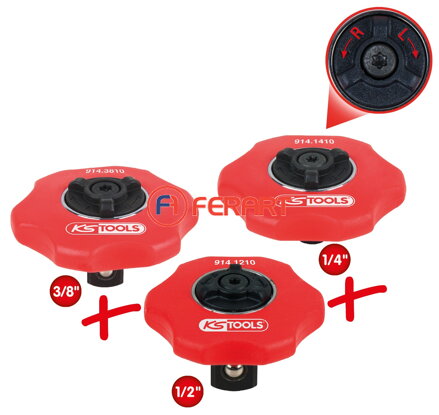 Súprava mini ručných rační s prepínacou páčkou, 3 ks,1/4" + 3/8" + 1/2"