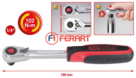 Račňa 1/4" SlimPOWER, 72 zubov