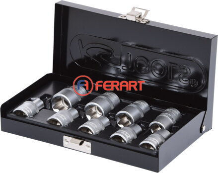 1/2" súprava nástrčných orechov Torx-E, 9 ks, E10-E24