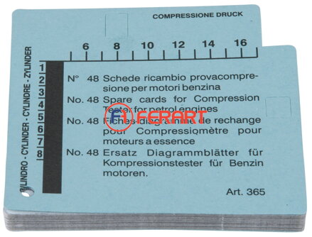 Súprava diagramových máp pre prístroj na kontrolu kompresie benzínových motorov (VPE=48)