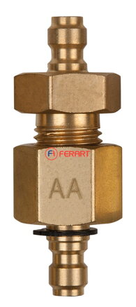Dvojitý adaptér M14x1,5 vnút. a vonk. závit a 3/8" hadicová prípojka