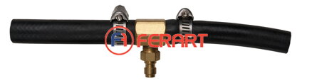 Adaptérová hadica pre malý ventil Schrader 5/16"x32 UNF s vnútorným závitom a 1/4" hadicovou prípojkou