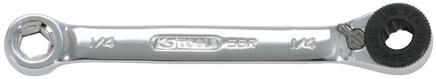 GEARplus mini bitový prstencový kľúč s račňou s prepínacou páčkou 1/4"x1/4"