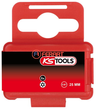 1/4" TORSIONpower bit Torx, 25mm, TB40, s otvorom, súprava 5 ks
