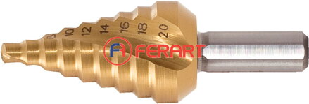HSS-TiN stupňový vrták extra krátky,Ø 4-12mm, 9 stupňov