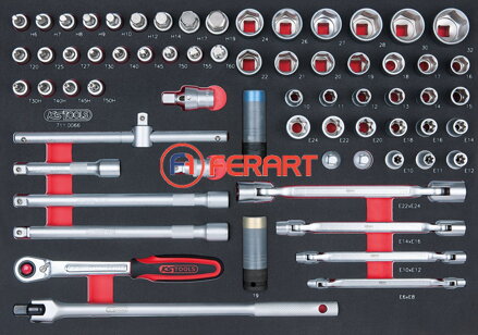 SCS 1/2" súprava kľúčov, 66-dielna, v 1/1 systémovej vložke